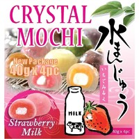 [Best beforeI:7.12.2024]Crystal Mochi Strawberry & Milk 水まんじゅう いちごみるく 40gx4pc